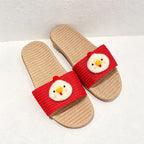 CouldNook Mushroom Applique Open Toe Slippers - Whimsical Home Accent