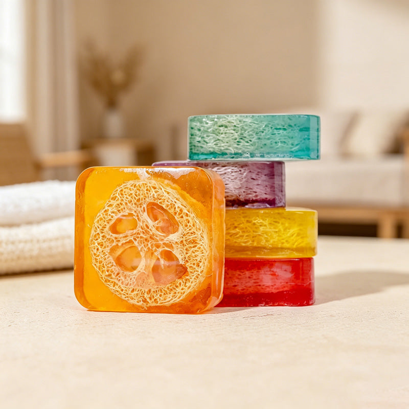 CouldNook Natural Loofah Exfoliating Soap Bar - Essential Oil Body Scrub