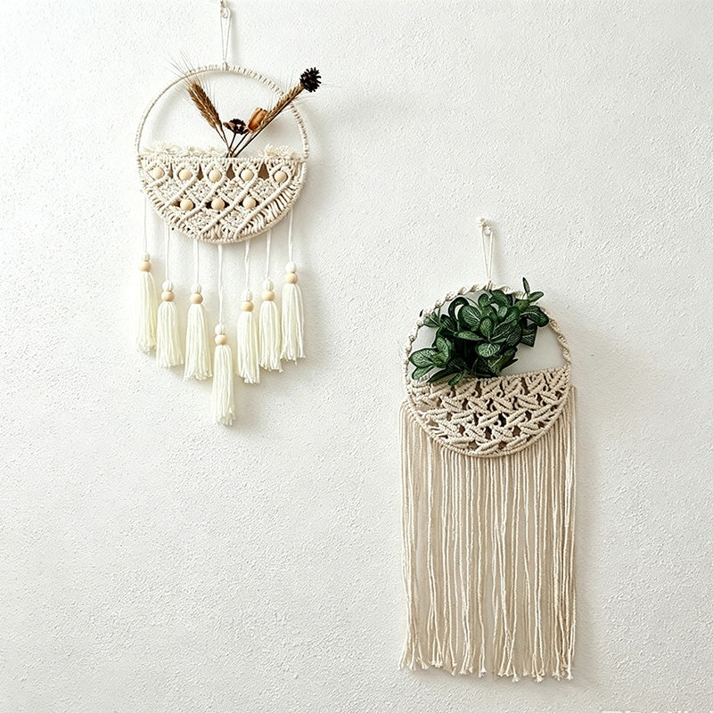 CouldNook Macrame Wall Pocket Basket - Hanging Floral Display