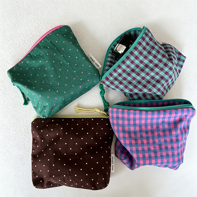 CouldNook Plush Trim Mini Zip Pouch - Small Storage Accent