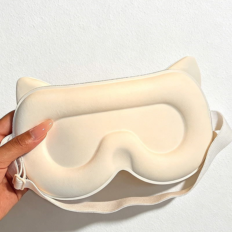 CouldNook 3D Cat Eye Mask - Soft Breathable Light Blocking Sleep Blindfold