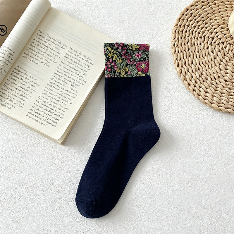 CouldNook Garden Pattern Crew Socks - Everyday Gift Accessory