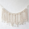 CouldNook Shell Accent Macrame Wall Banner – Boho Fringe Wall Hanging Tapestry