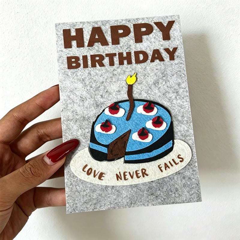 CouldNook Sculptural Non-Woven Greeting Card - 3D Effect Birthday Note