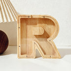 CouldNook 26-letter Wooden Money Box - Desktop Savings Ornament