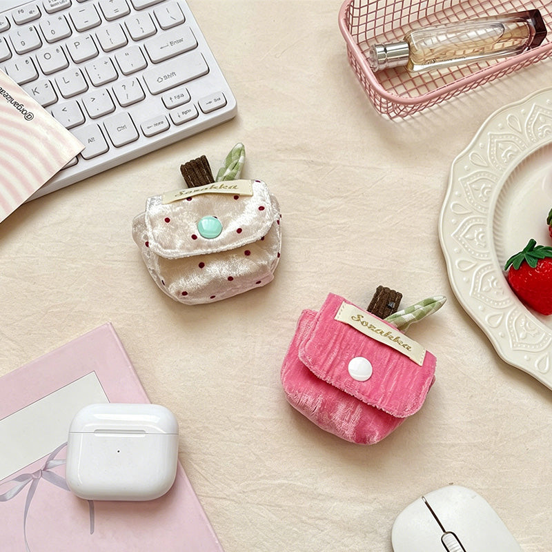 CouldNook Velvet Mini Earbud Pouch - Key Ring Storage Case