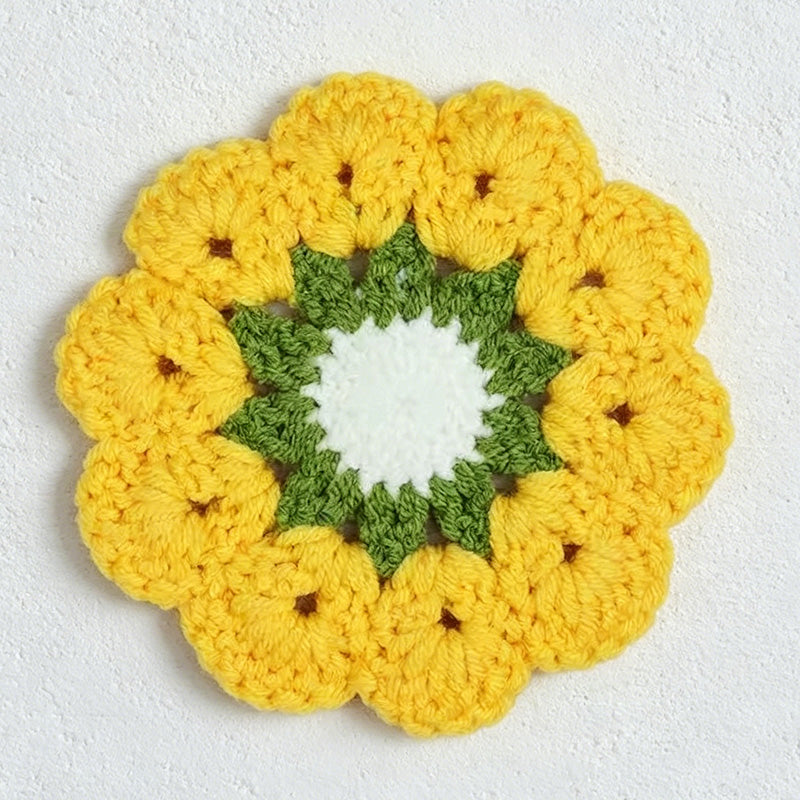 CouldNook Daisy Crochet Coaster - Tabletop Home Accent