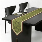 CouldNook Retro French Vintage Floral Table Runner - Luxury V-Shape Tassel Mat