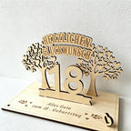 CouldNook Wooden Number Tree Table Sign - Engraved Party Decor