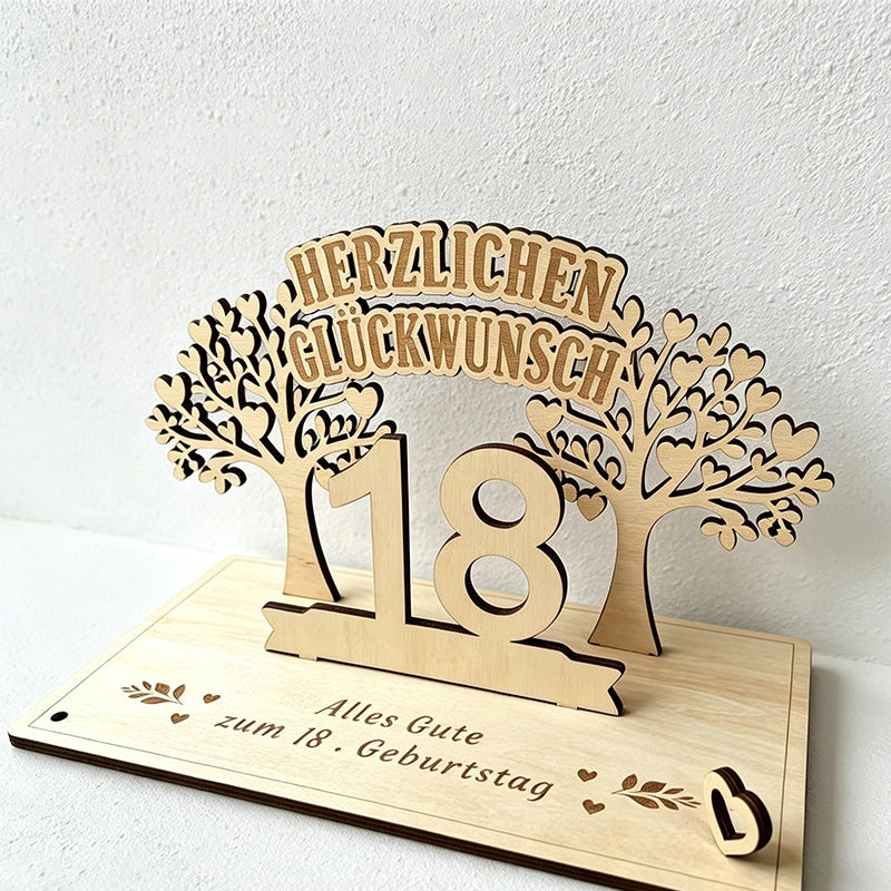 CouldNook Wooden Number Tree Table Sign - Engraved Party Decor