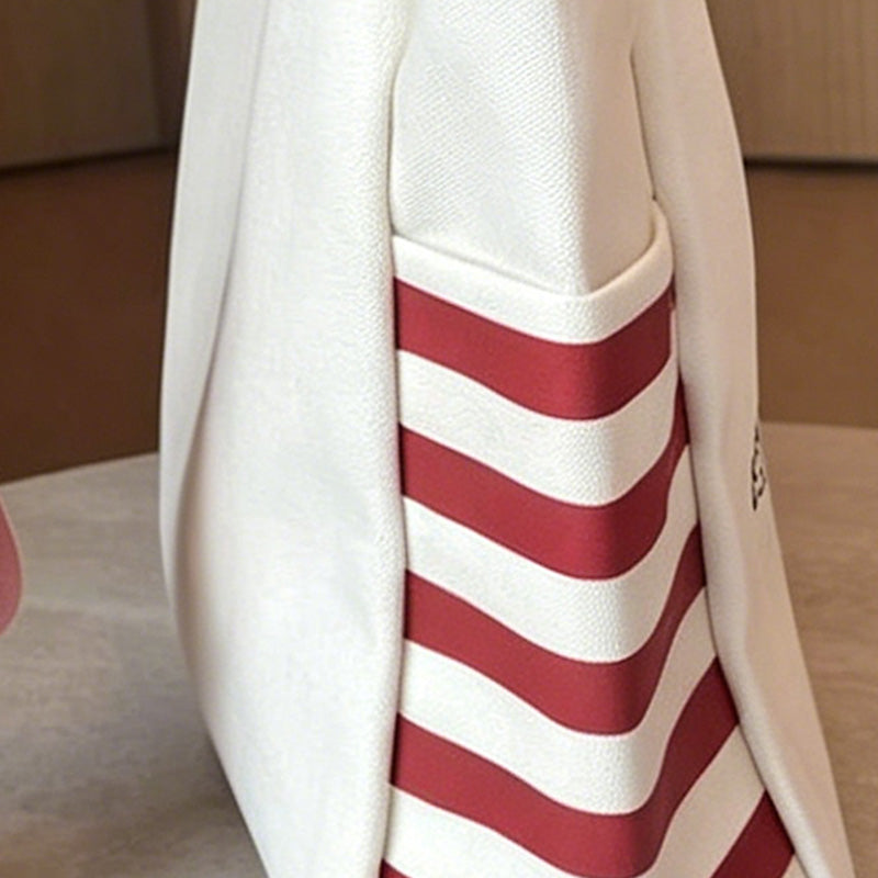 CouldNook Striped Canvas Tote Bag - Everyday Shopping Accent