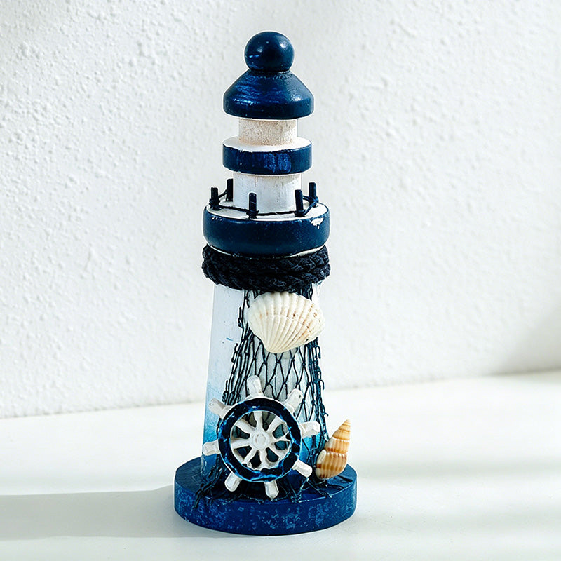 CouldNook Mediterranean Mini Wooden - Lighthouse Decor Ornament