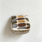 CouldNook Vintage Embroidered Cotton Linen Jewelry Pouch - Soft Travel Organizer