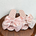 CouldNook Quilted Bow Open Toe Slippers - Soft Room Accent