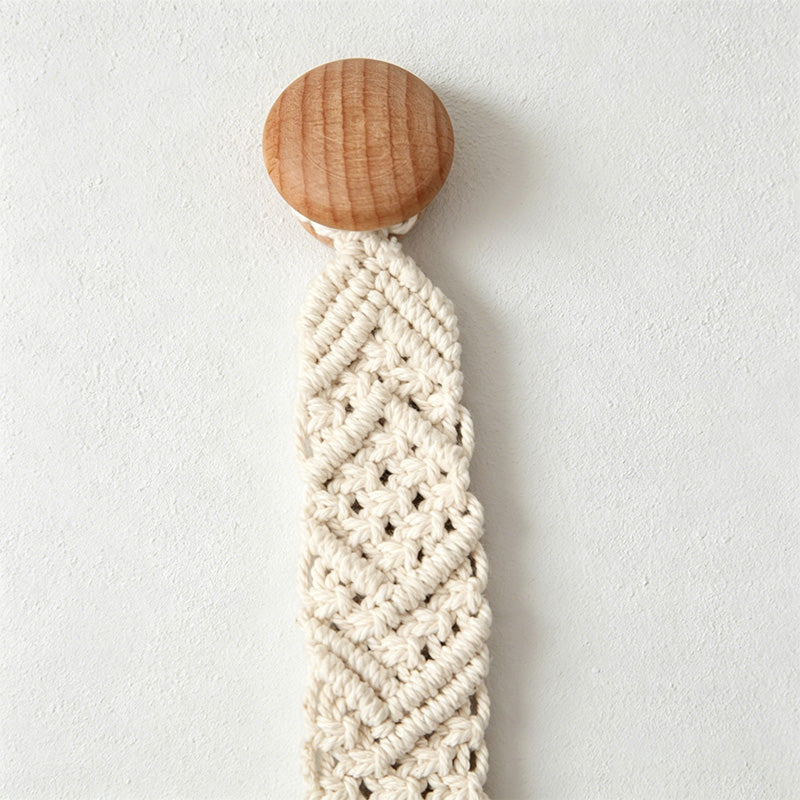 CouldNook Macrame Wood Cabinet Pull Cord - Cabinet Accent Decor