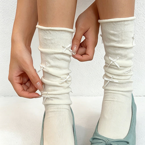 CouldNook Bow Detail Slouch Socks - Everyday Outfit Accent