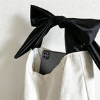 CouldNook Bow Canvas Shopping Bag - Aesthetic Large Capacity Tote