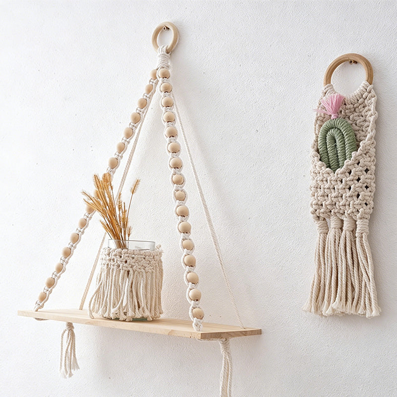 CouldNook Beaded Hanging Wall Shelf - Small Display Rack
