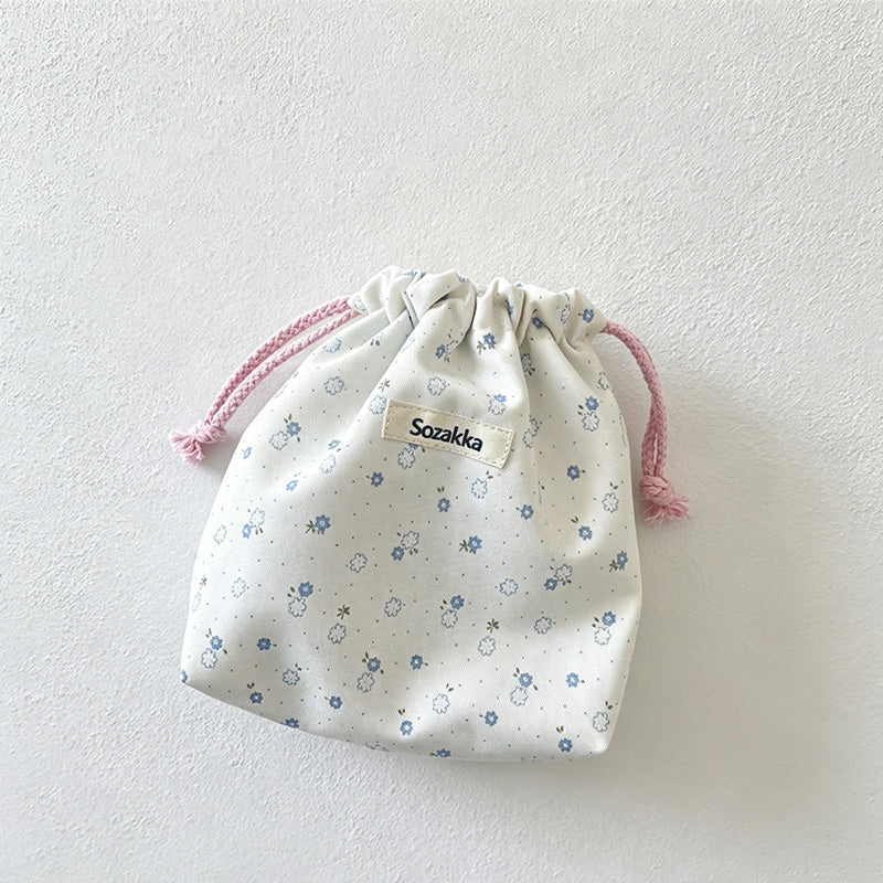 CouldNook Printed Drawstring Storage Pouch - Small Home Organizer