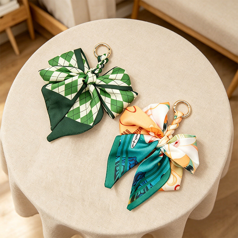 CouldNook 5.51''  Pattern Bow Bag Charm - Handle Accent