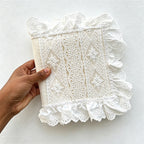 CouldNook Ruffled Lace Fabric Journal Cover - Desk and Planner Notebook