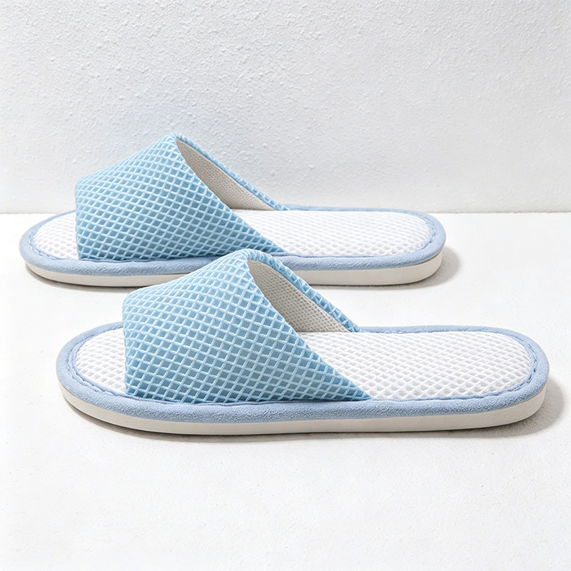 CouldNook Mesh Texture Open Toe House Slippers - Airy Indoor Accent