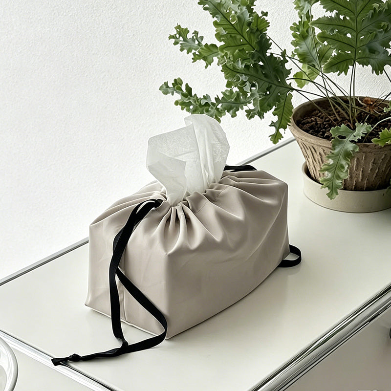 CouldNook Satin Tassel Tissue Box - Aesthetic Luxe Storage Bag