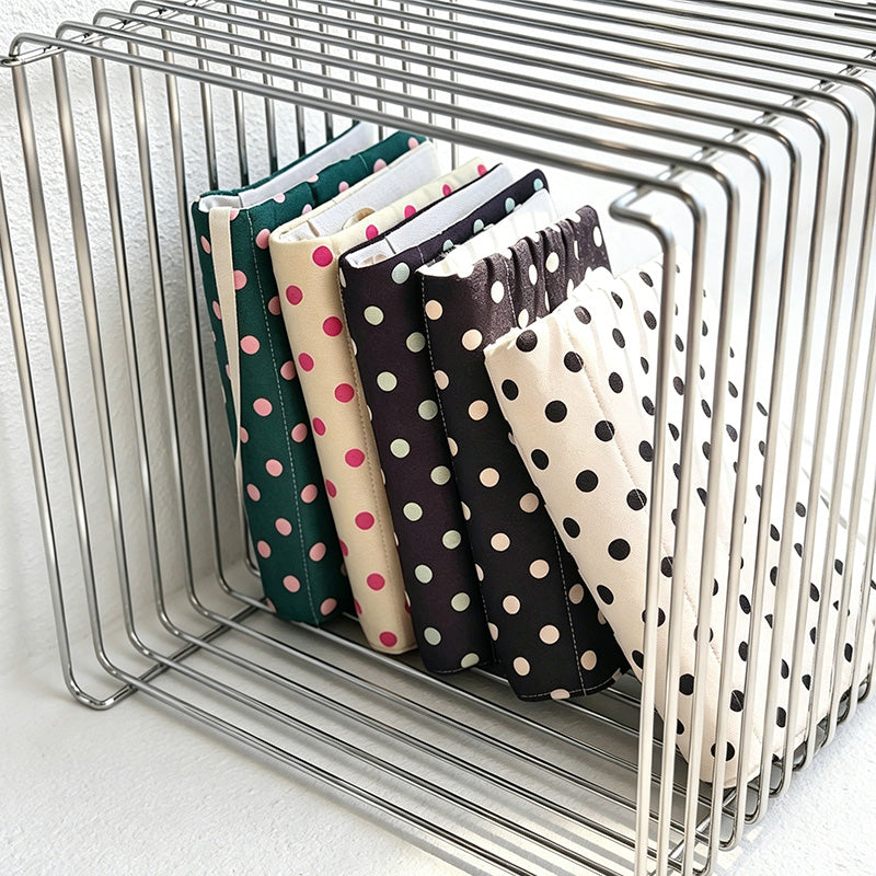 CouldNook Polka Dot Quilted Book Cover - Aesthetic A5 Fabric Sleeve