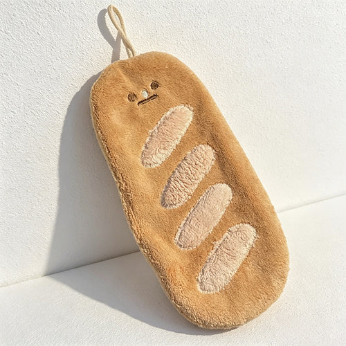 CouldNook Bread Shaped Hand Towel - Super Absorbent Coral Kitchen Towel