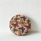 CouldNook Retro Cork Floral Round Double-Sided Pocket Mirror