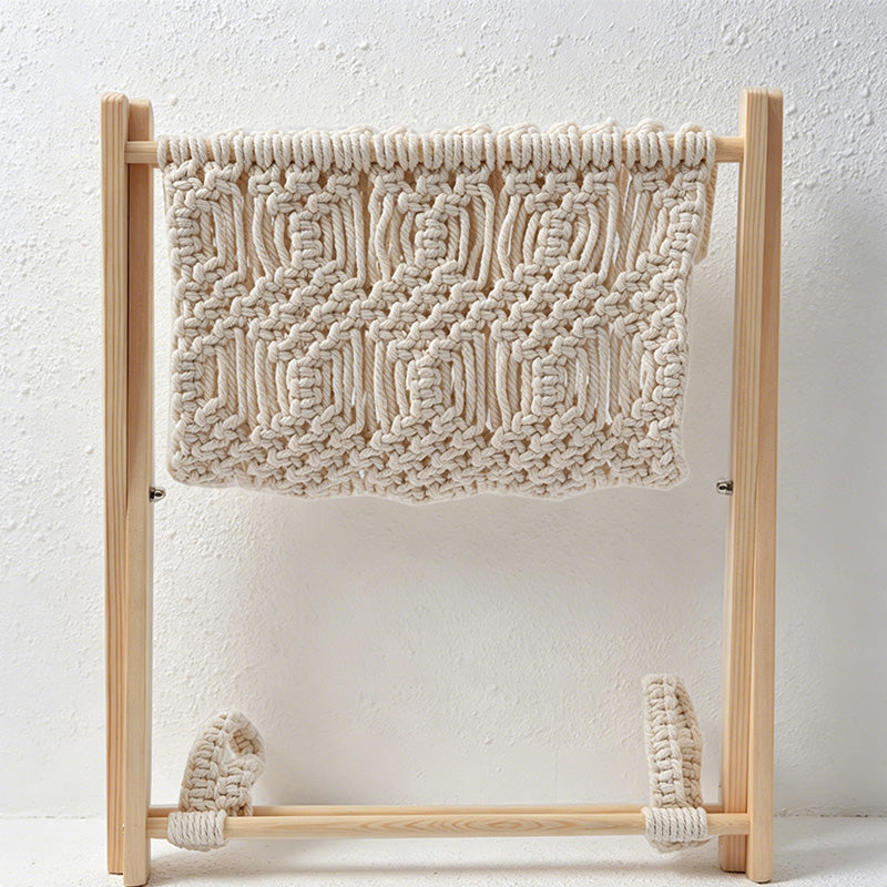 CouldNook Macrame Wood Storage Rack - Home Organizer Decor