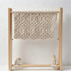 CouldNook Macrame Wood Storage Rack - Home Organizer Decor
