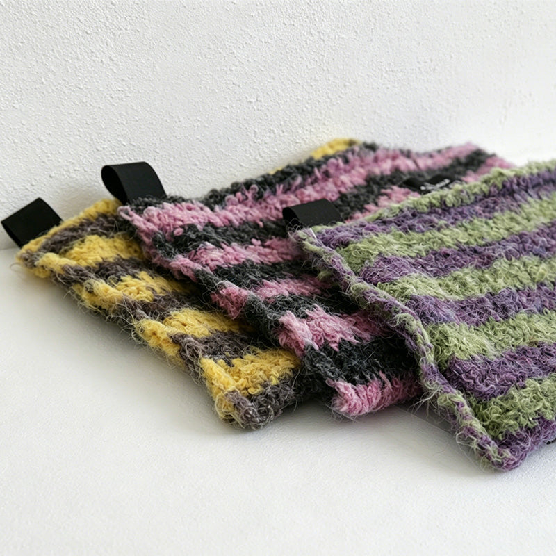 CouldNook Knitted Stripe Tissue Bag - Aesthetic Loop Velvet Case