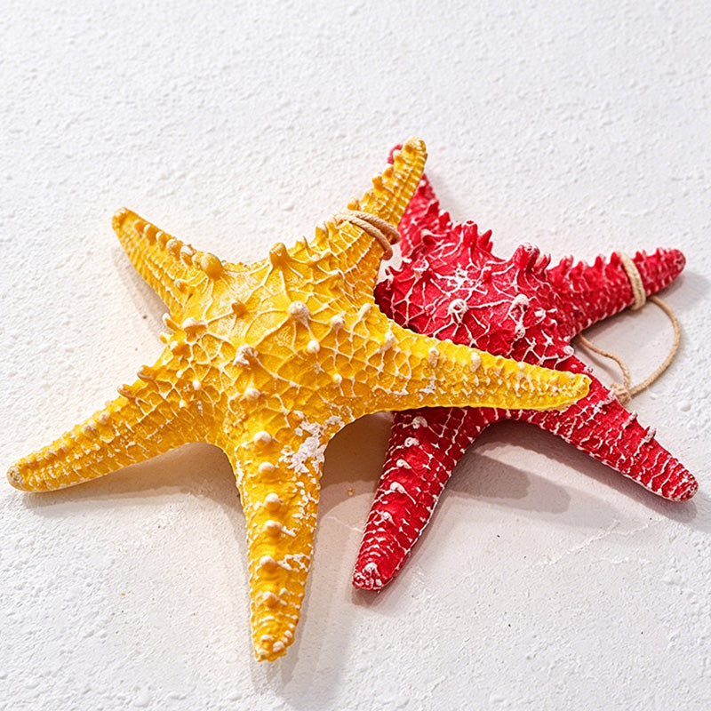 CouldNook Mediterranean Starfish Ornament - Bright Yellow Coastal Decor