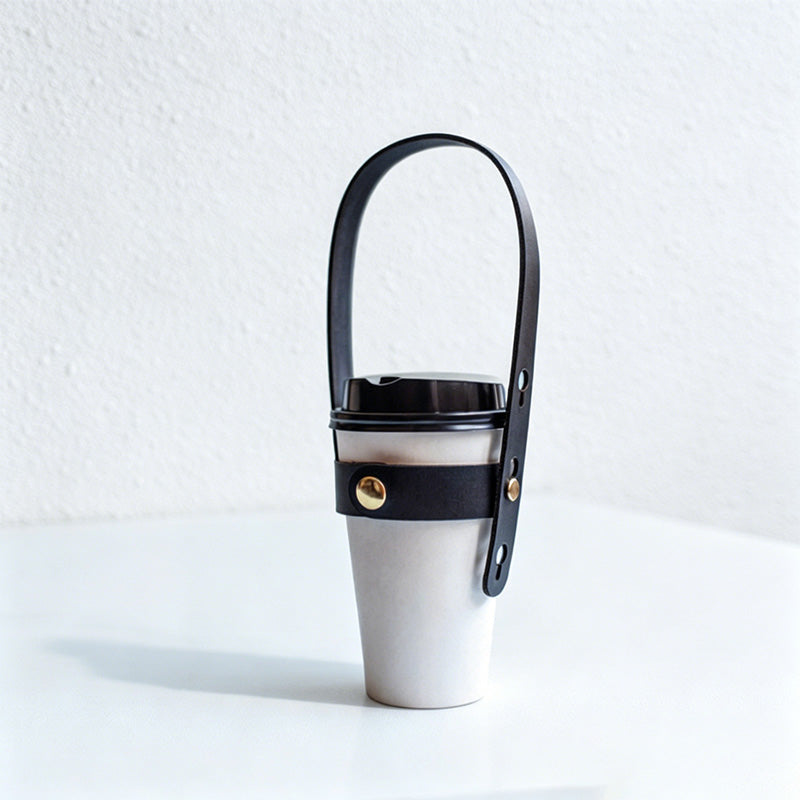 CouldNook Adjustable PU Leather Cup Holder Strap - Water Bottle Handle Replacement Accessory