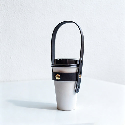 CouldNook Adjustable PU Leather Cup Holder Strap - Water Bottle Handle Replacement Accessory