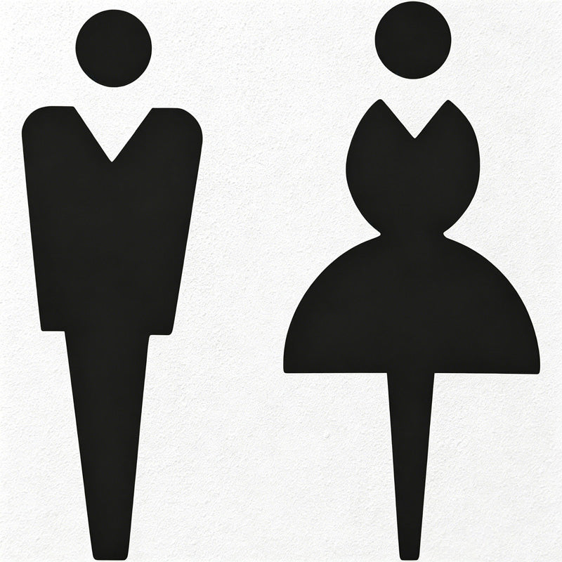 CouldNook 1Pair Of Restroom Figure Door Sign - Room Marker Decor