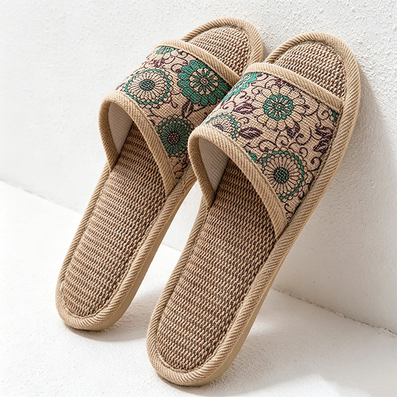 CouldNook Textured Floral Closed Toe House Slippers - Bedroom Comfort Accent