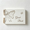 CouldNook Laser Engraved Guest Book - Bow Spiral Bound Notebook