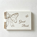 CouldNook Laser Engraved Guest Book - Bow Spiral Bound Notebook