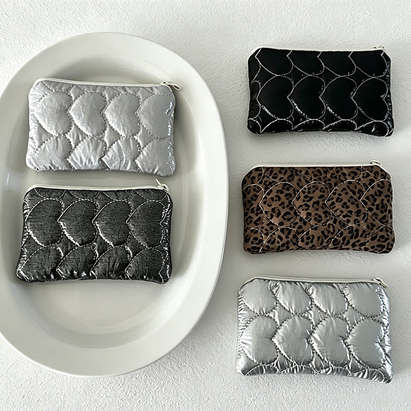 CouldNook Mini Quilted Heart Purse - Aesthetic Portable Card Case