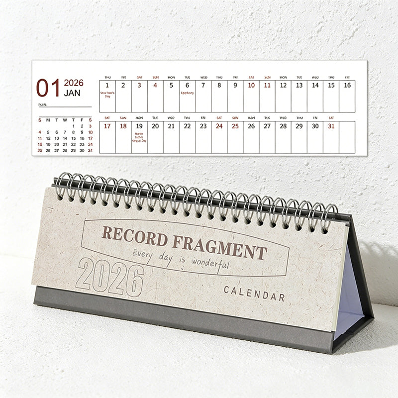 CouldNook Mini Desk Calendar - Minimalist English Desktop Calendar 2026-2025