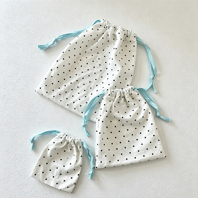 CouldNook Dot Pattern Drawstring Storage Pouch Set - Travel Organizer