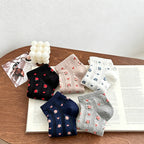 CouldNook Ribbed Mesh Tiny Floral Socks - Thin Breathable Women Socks