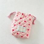 CouldNook Quilted Drawstring Storage Pouch - Soft Vanity Organizer