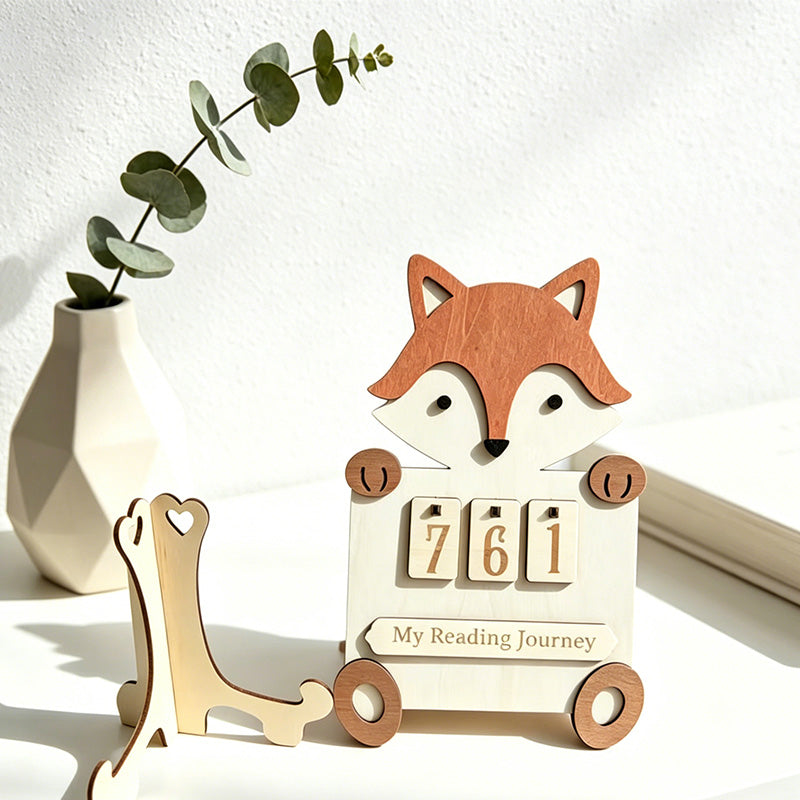 CouldNook 3D Animal Wooden Reading Counter - Tracker Desk Decor Frame