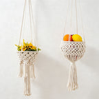CouldNook Macrame Hanging Fruit Basket - Wall Storage Basket