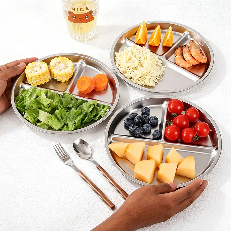 CouldNook Stainless Steel Divided Plate - Everyday Tableware