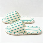 CouldNook Vertical Stripe Open Toe Slippers - Easy Indoor Accent