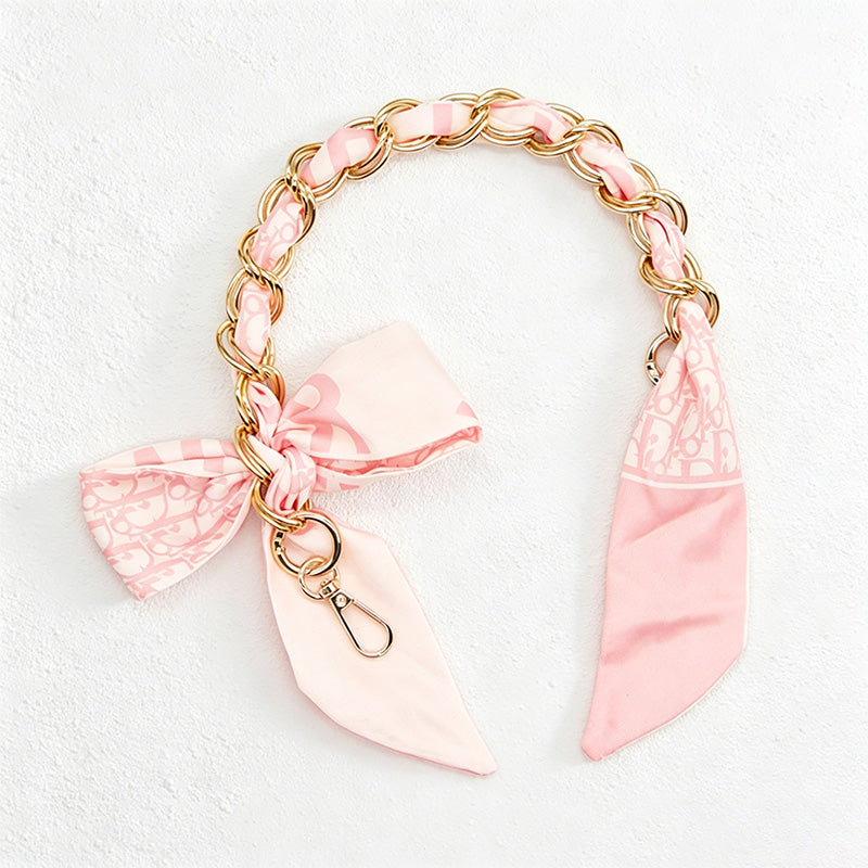 CouldNook 16.54’’ Printed Bow Chain Bag Strap - Soft Accent